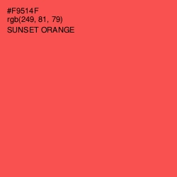 #F9514F - Sunset Orange Color Image